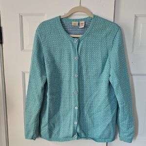L.L. Bean Women's Light Blue Cardigan Sweater